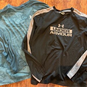 Under Armour Black and Teal Long Sleeve Shirts